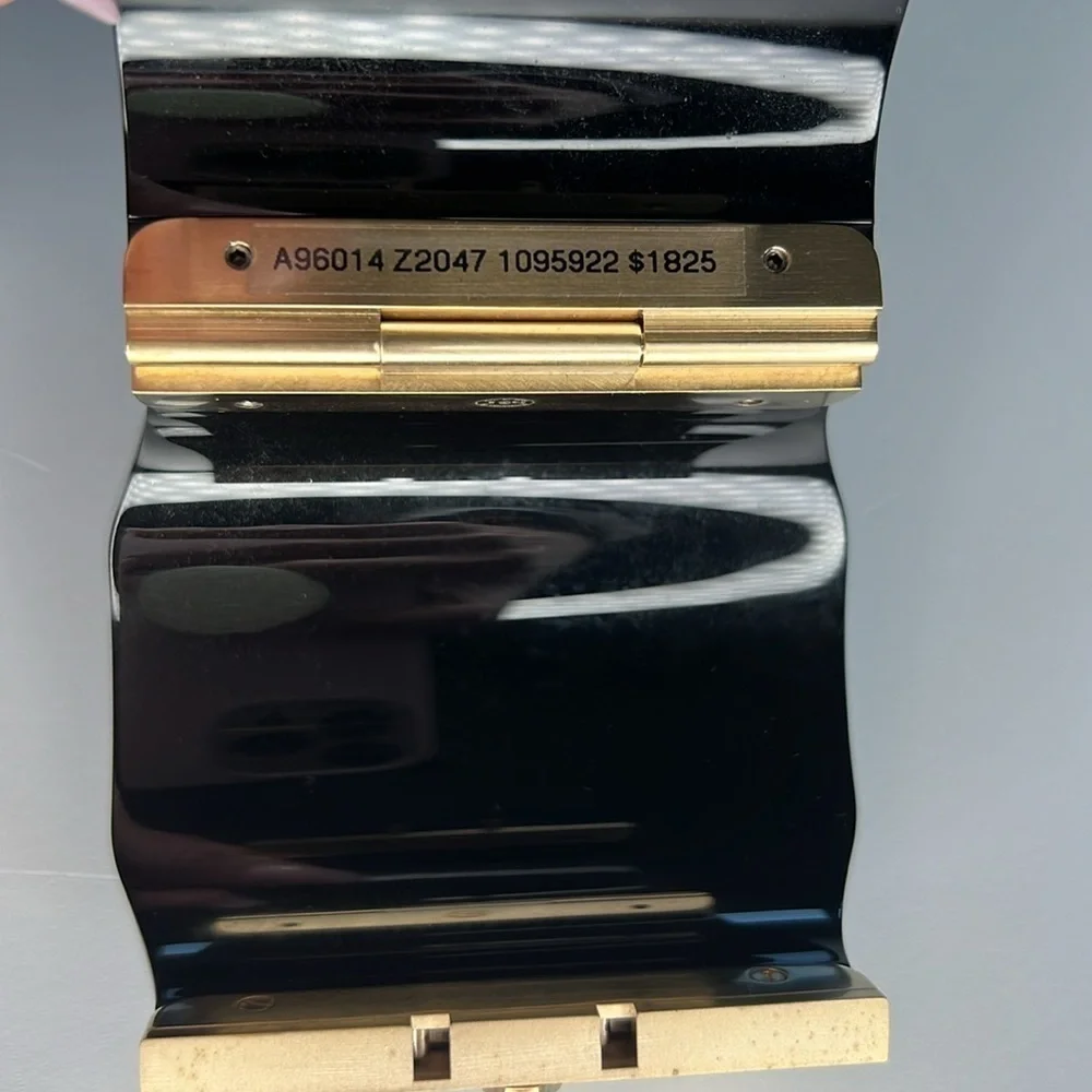 Chanel Black Enamel and Gold Metal CC Cuff!
